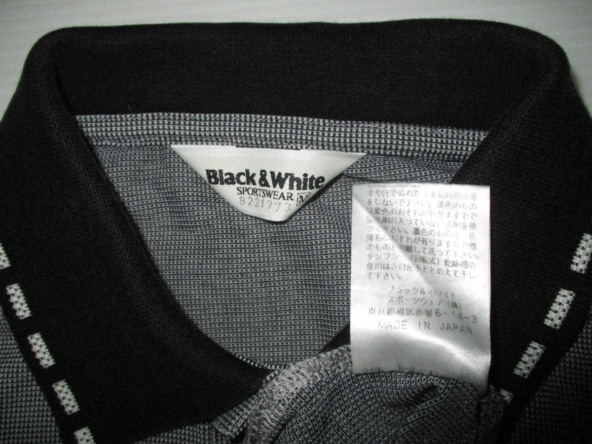 Black＆White ブラックアンドホワイト 　半袖 ポロシャツ　サイズM　　　（３F　おケ_画像9