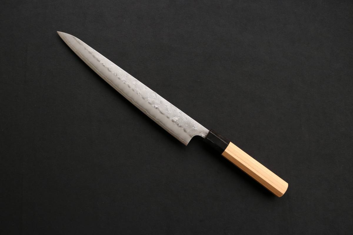 新発売】 銀三鋼 白鷺 スライサー 包丁 筋引 梨地 270mm 水牛口輪