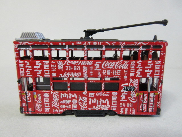 ★新品　日本未入荷　★香港のコカコーラ広告の路面電車　Hong Kong Tram Coca Cola　★TINY製　長さ7cm_画像1