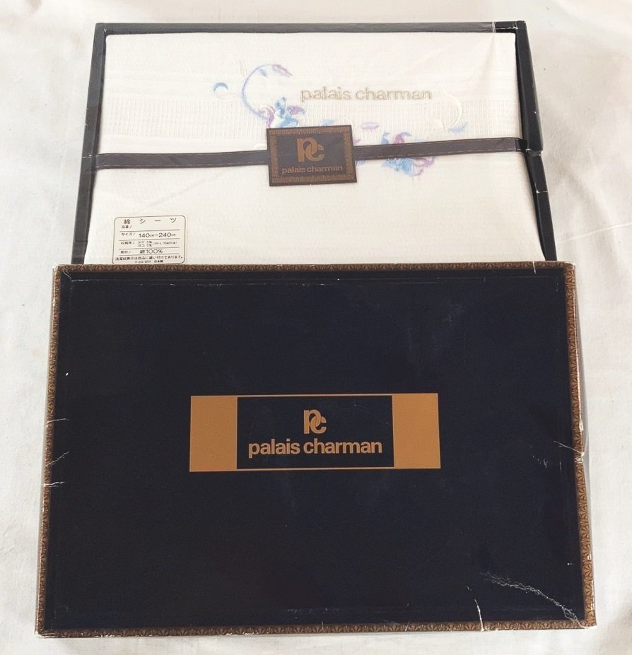 中古 共箱付 未使用品 palais charman パリスシャルマン 綿シーツ 140×240 シングル KQ-17 20230926_画像1