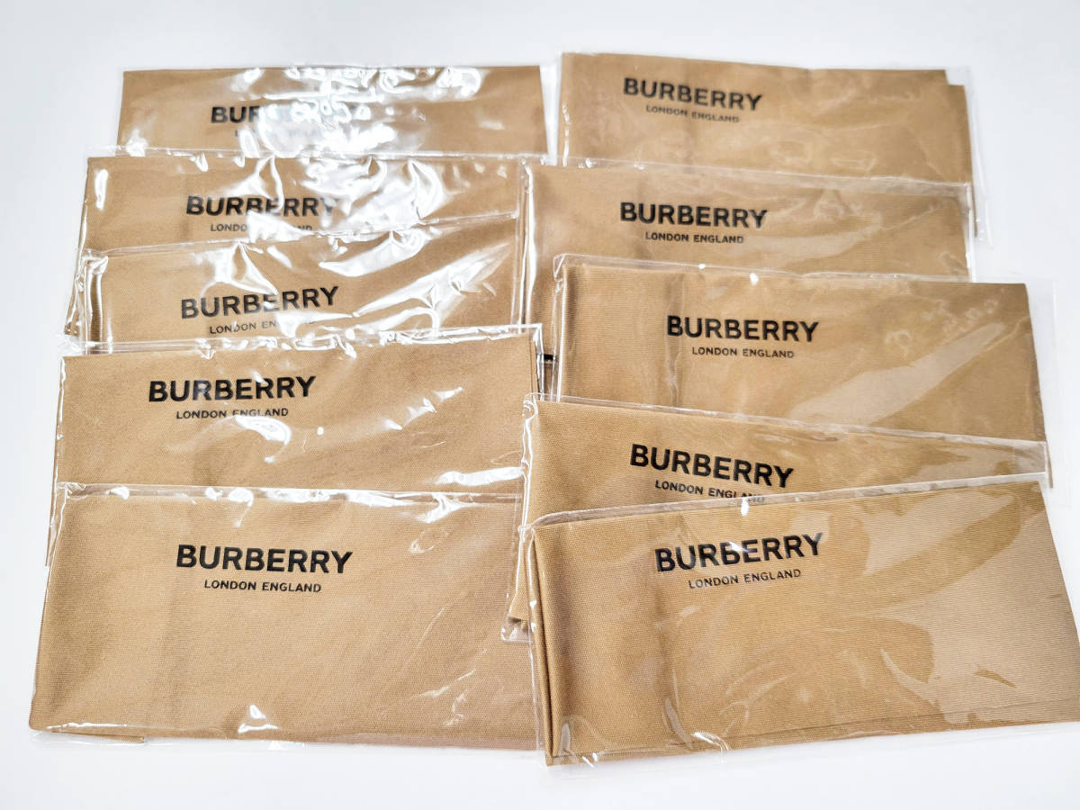 未使用 Burberry バーバリー セリート メガネ拭き 10枚セット　まとめ売り 茶 ブラウン_画像1