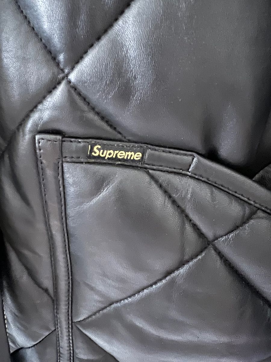 supreme シュプリーム キルティングレザージャケット中古 美品 supreme シュプリーム キルティングレザージャケット中古 美品