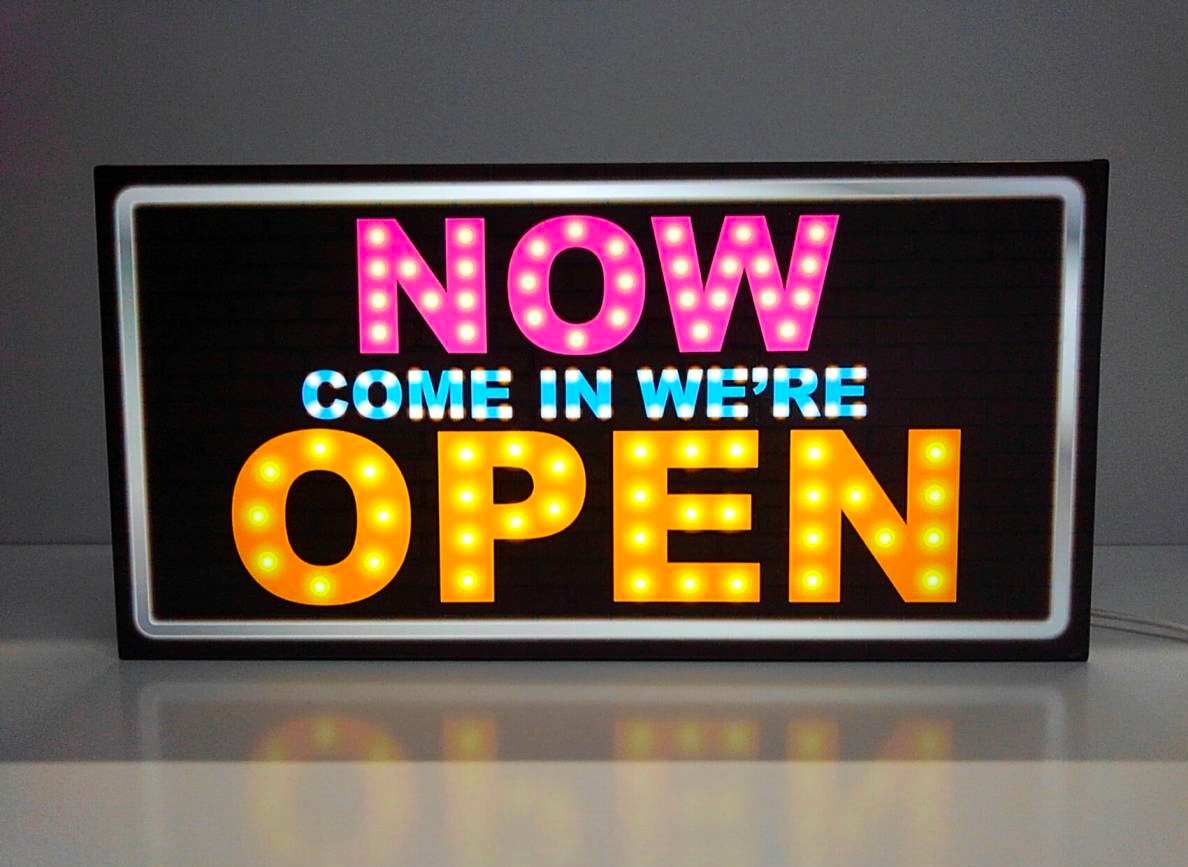 [L size ] open OPEN business middle opening welcome .. store kitchen car cart Event signboard ornament miscellaneous goods light BOX illumination signboard lightning signboard 