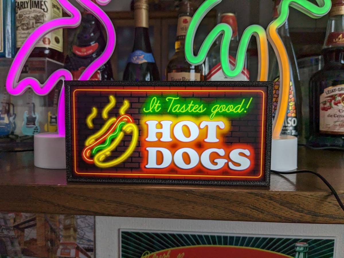  hot dog sandwich handle burger bread ham american miscellaneous goods miniature autograph lamp signboard ornament light BOX illumination signboard lightning signboard 