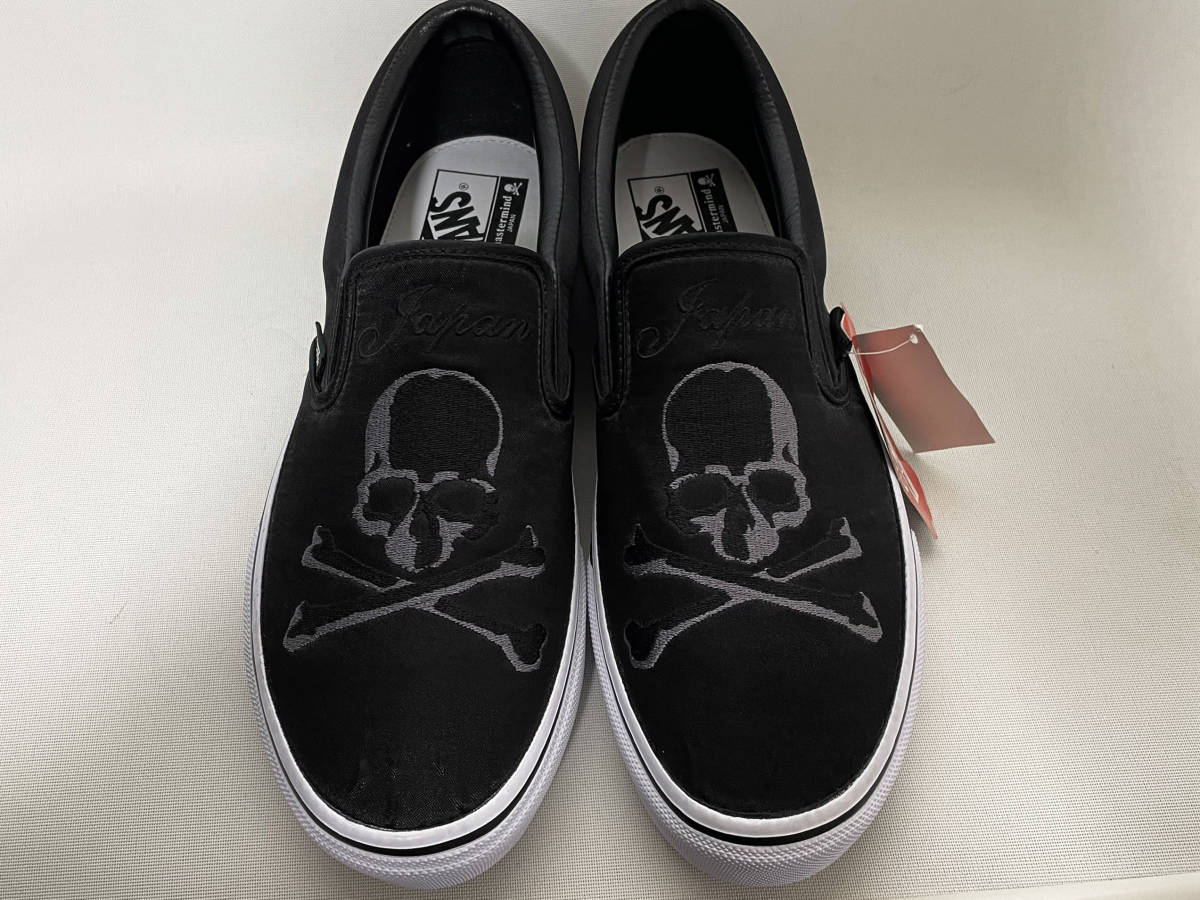 【正規品】新品未使用★mastermind JAPAN×Vans バンズ/スカジャン風 ロゴ&スカル刺繍 Slip-On スリッポン V98【US10/JPN28cm】_画像4