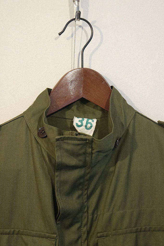 60's French Military Paratrooper Jacket ビンテージ/フレンチミリタリー/パラトルーパージャケット/ヘリンボーン/オリーブ/36_画像2