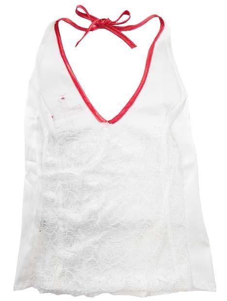 SI4134* new goods cosplay no sleeve camisole gathered skirt nurse cap neck let T-back M~L size white / red postage 510 jpy 