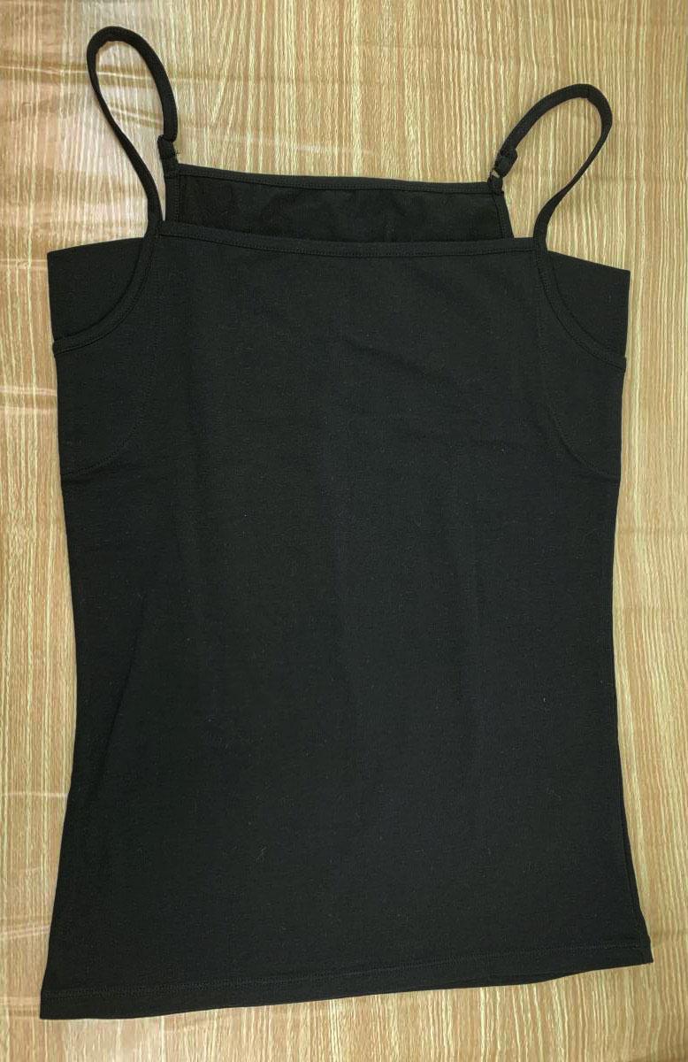 SI6799* new goods camisole strap adjustment possible side sweat pad attaching LL size plain black postage 350 jpy 