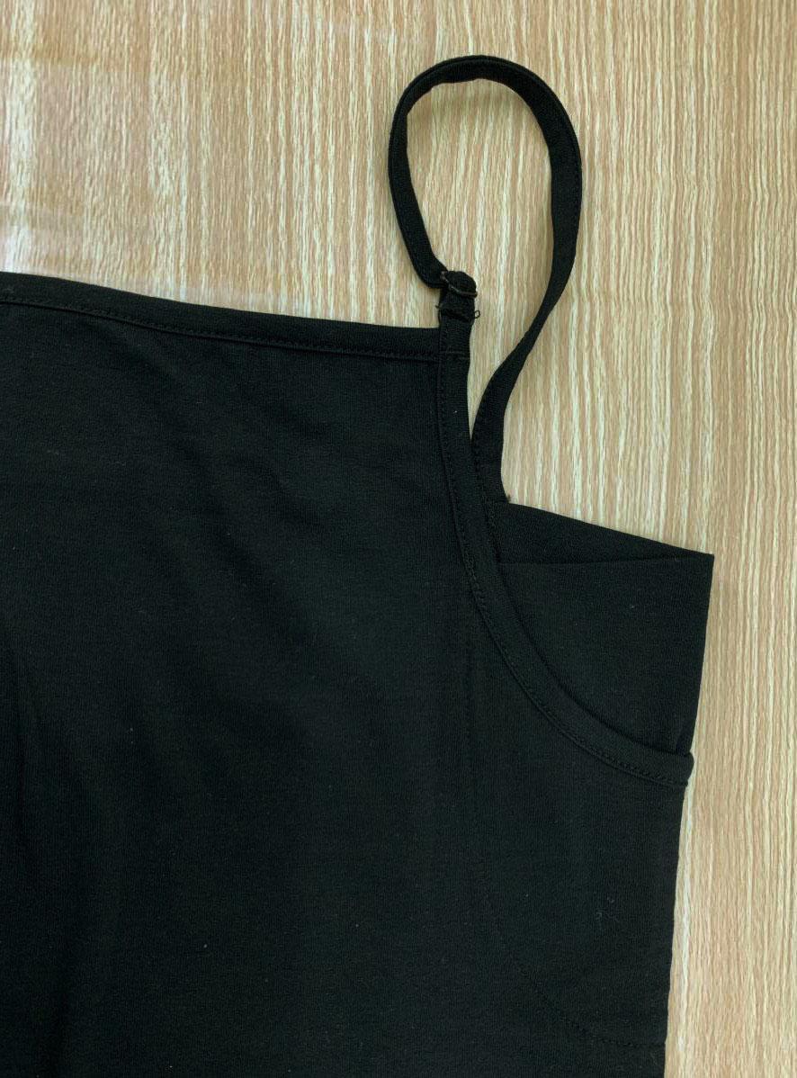 SI6799* new goods camisole strap adjustment possible side sweat pad attaching LL size plain black postage 350 jpy 
