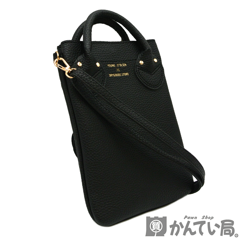 日本未入荷 レザー 黒 ブラック 斜め掛け ショルダー 2WAY OLSEN