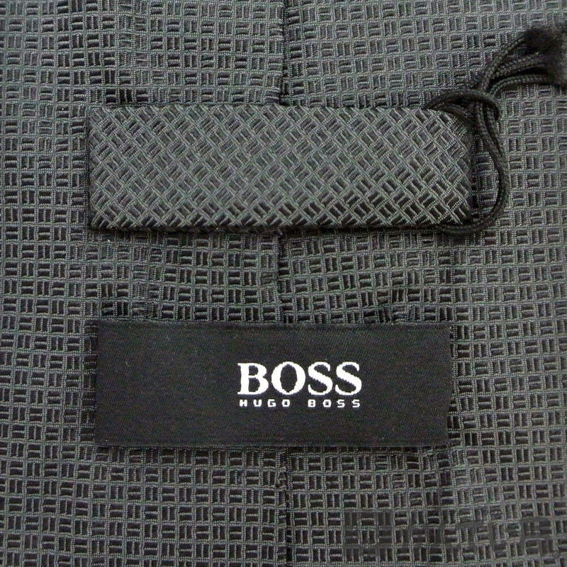 17928 HUGO BOSS[hyu-go* Boss ] галстук серый серия шелк бизнес мода джентльмен Италия производства мужской [ прекрасный товар ]USED-A