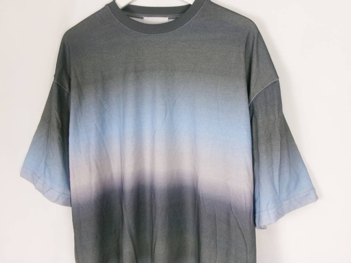 エマクローズ EMMA CLOTHES グラデーションカラールーズ半袖Tシャツ ビッグT EMsc777 L ライトブルー ブラック メンズ 中古 /FB_画像4