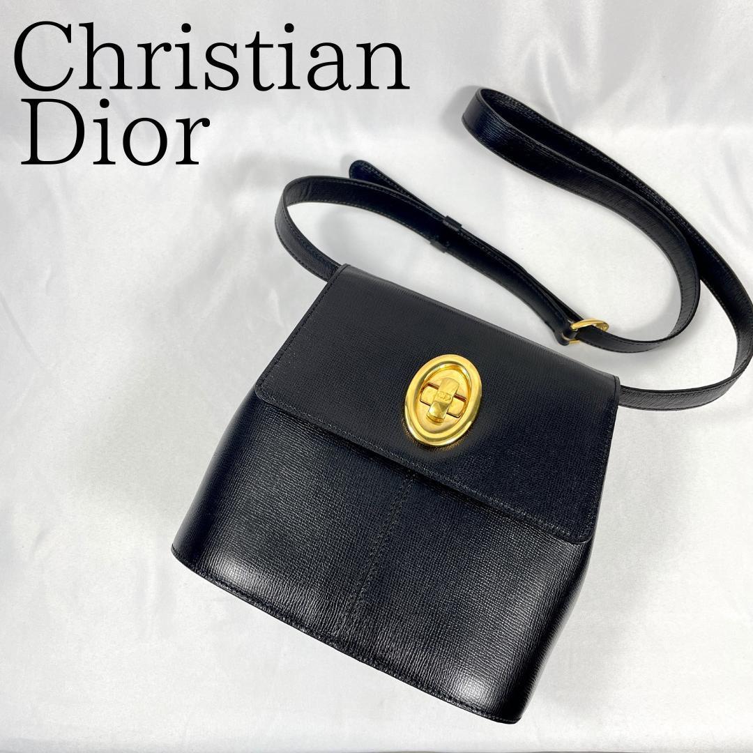 極美品】Dior☆ショルダーバッグ CDロゴ ゴールド金具 レザー a32-