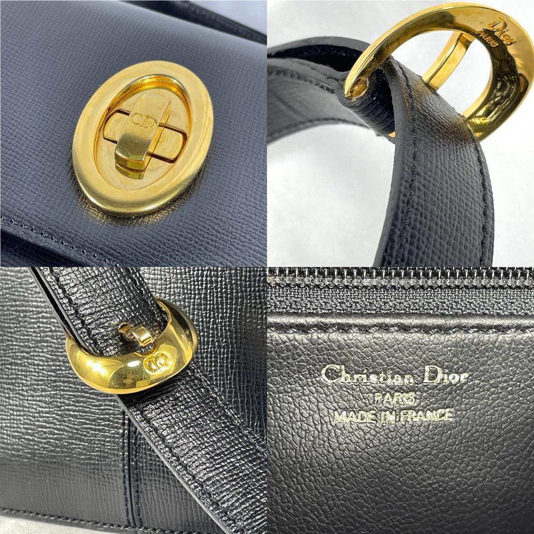 極美品】Dior☆ショルダーバッグ CDロゴ ゴールド金具 レザー a32-