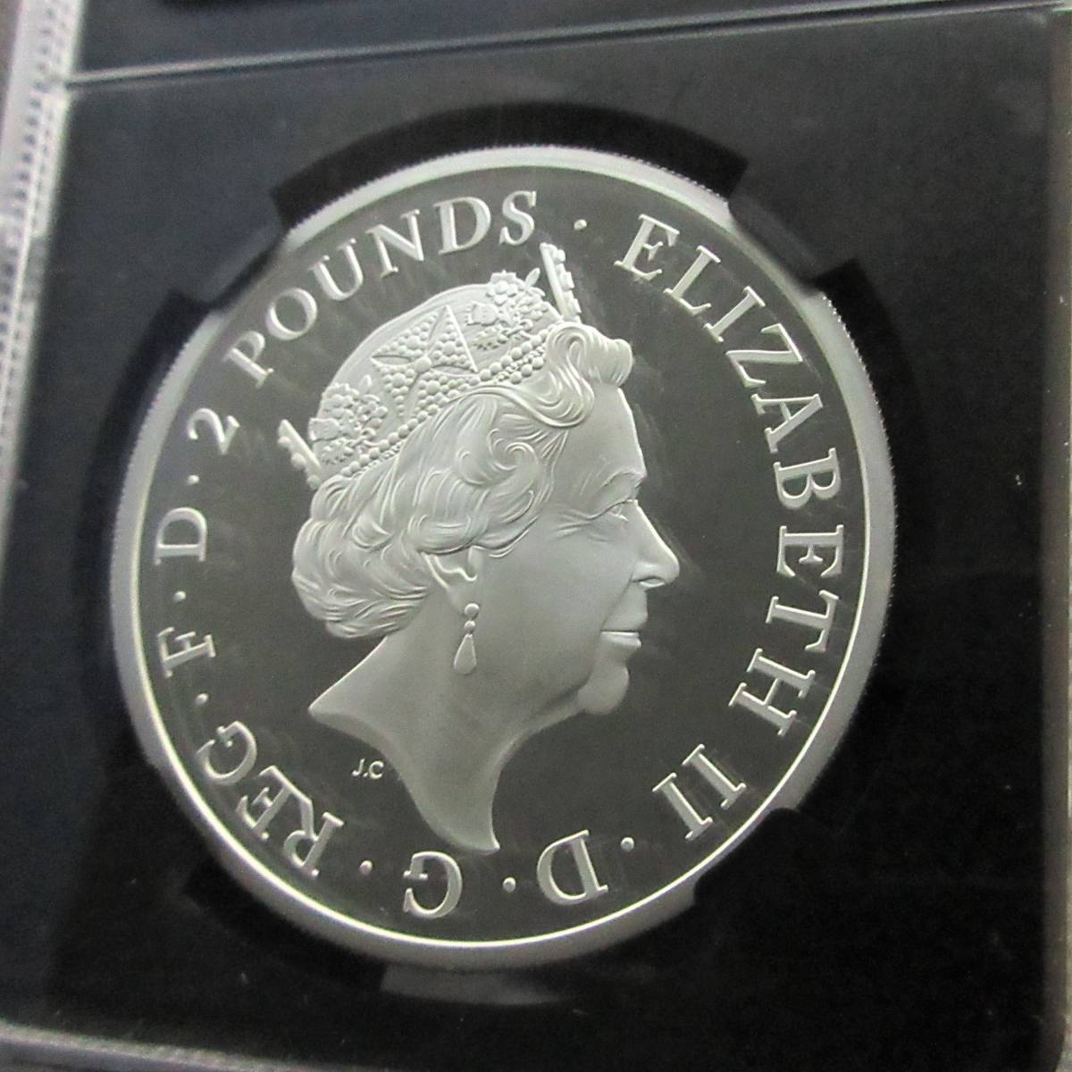 ≪1円スタート!最高鑑定≫2018 イギリス 英国 2ポンド 銀貨 N