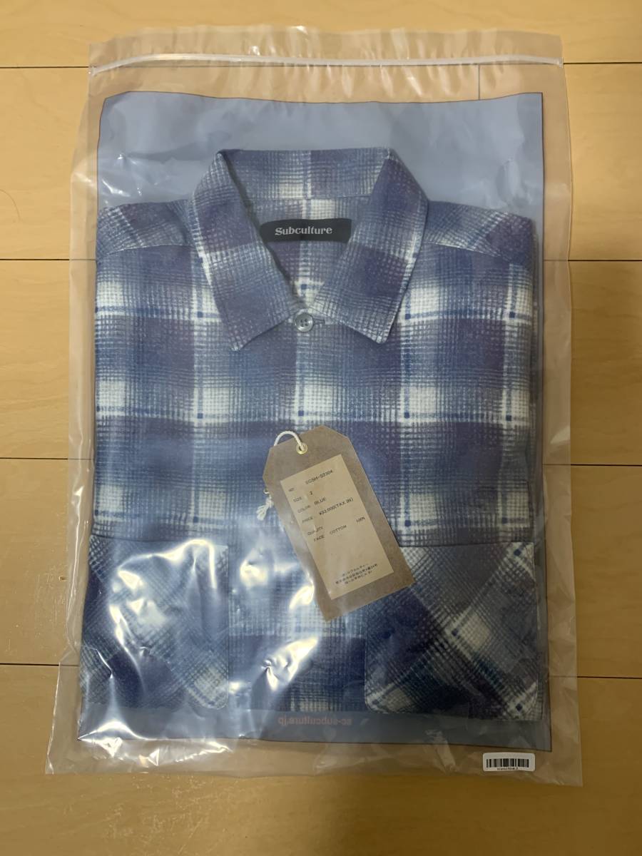 キムタク着同型同色 23SS Subculture 60's OMBRE CHEC PRINT NEL SHIRT オンブレチェック ネルシャツ  サイズ2 M 新品未使用 SC