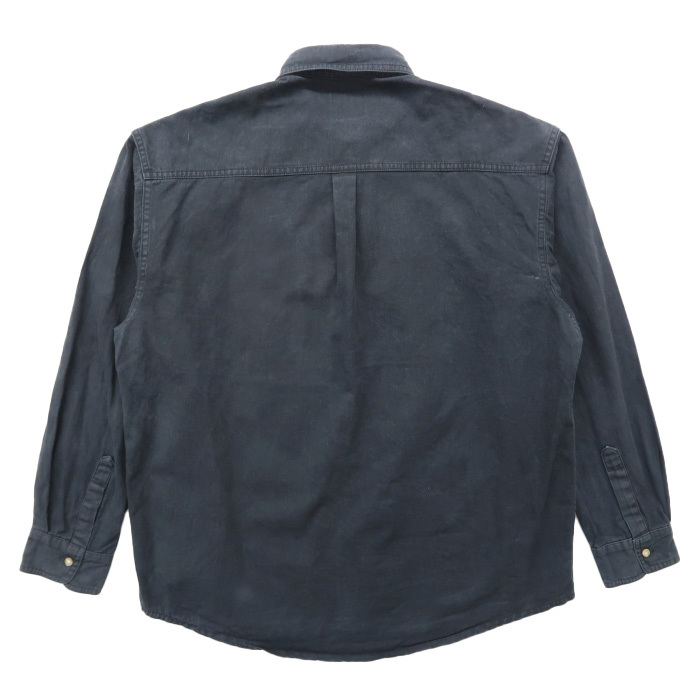古着 USA製 コットンシャツ 長袖 ブラック サイズ表記：XL　gd38671_画像2