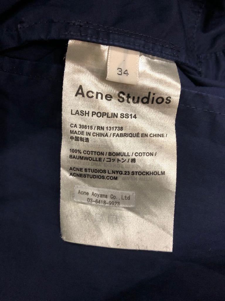 ACNE STUDIOS アクネ ストゥディオズ シャツワンピース ロングシャツ NAVY size34_画像6