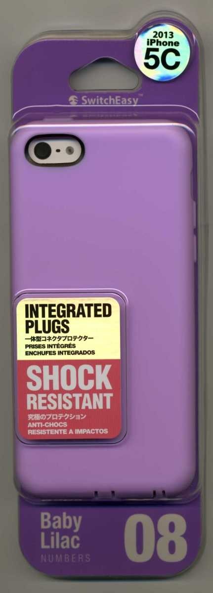 スマホケース カバー iPhone5c SwitchEasy パープル 紫 ソフト 液晶保護フィルム クロス NUMBERS Baby Lilac ベイビーライラック_画像1