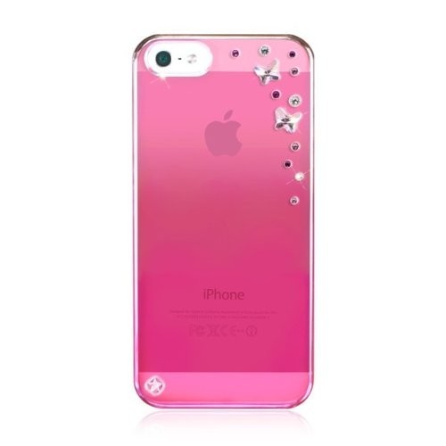 スマホケース iPhoneSE(第一世代) 5 5s Bling My Thing Swarovski ピンク Pink Metallic Mirror Butterflies Light Rose_画像1