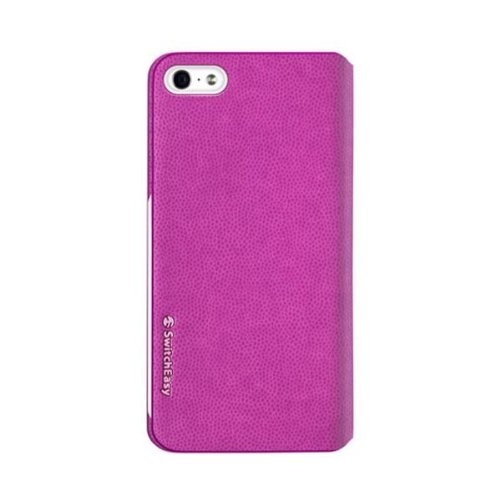 スマホケース カバー iPhone5c SwitchEasy ピンク 手帳型 フリップ 合成皮革 PU レザー スクリーン保護フィルム FLIP Hot Pink_画像2