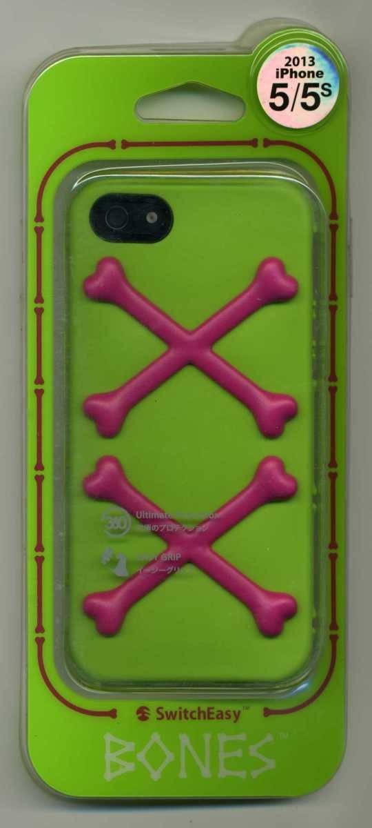 スマホケース カバー iPhoneSE(第一世代) 5 5s SwitchEasy グリーン 緑 骨 イヤホンジャックプロテクタ 保護フィルム フロント バック 布_画像1