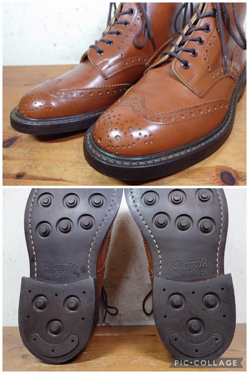 【美品】英国製 Tricker's/トリッカーズ M2508 モールトン カントリー ブーツ US7 Fit.5 25cm相応 ブラウン 茶/クロケット cheaney_画像8