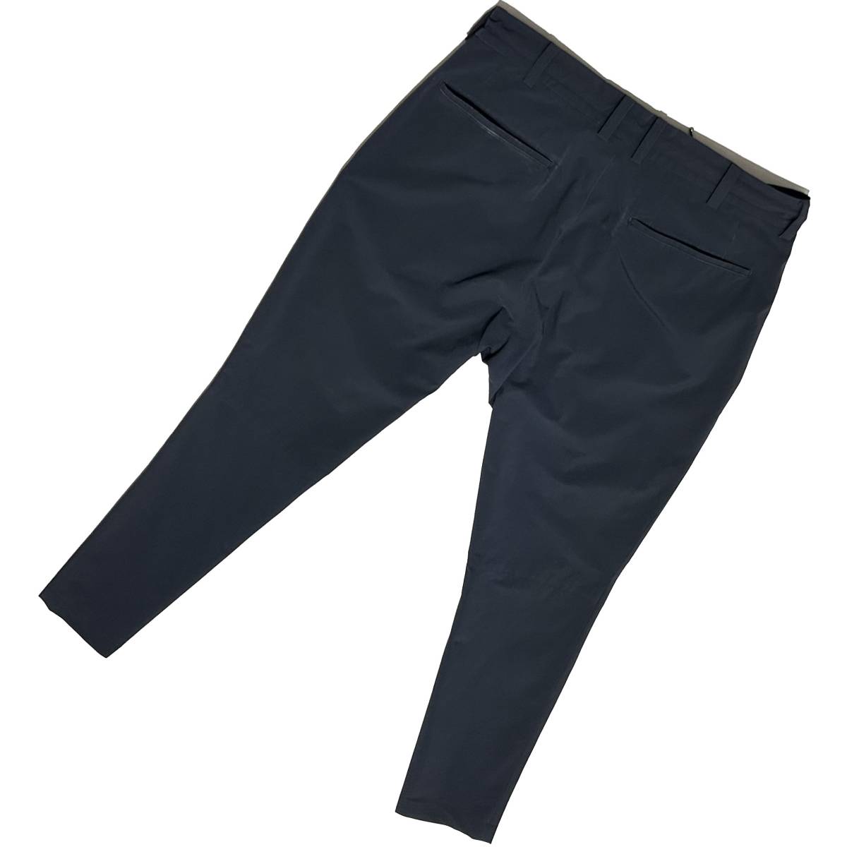 定価3.1万 junhashimoto STRETCH SOLOTEX EASY TUCK PANTS 3 紺 ジュンハシモト ストレッチソロテックスイージータックパンツ akm wjk 1piu_画像2