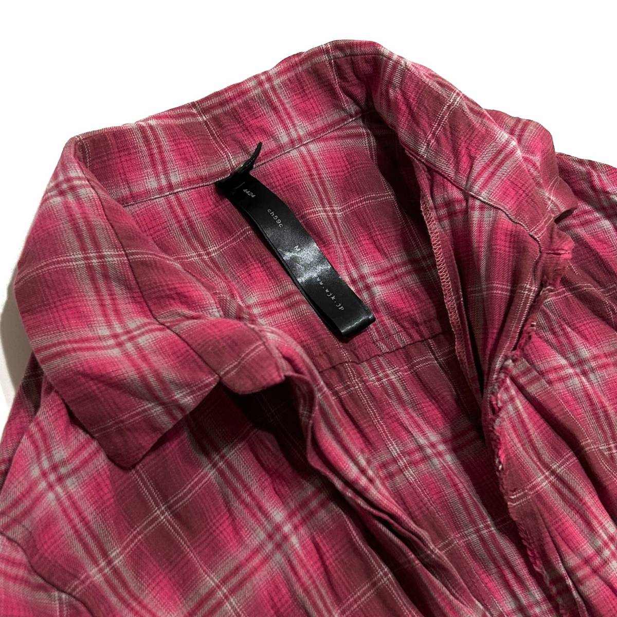 定価3 9万 wjk wrinkle check hook shirt M 皺加工チェック