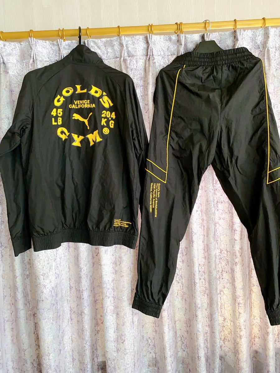 春新作の goldgym ゴールドジム ウインドブレーカー 黒 上下 パンツ