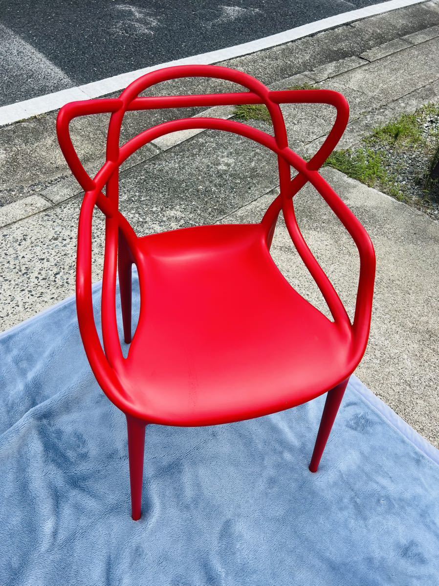 Kartell Kartell /MASTERS master z/ dining chair / chair / Philip * start ruk/ red red / light weight / designer's /li Pro duct ②