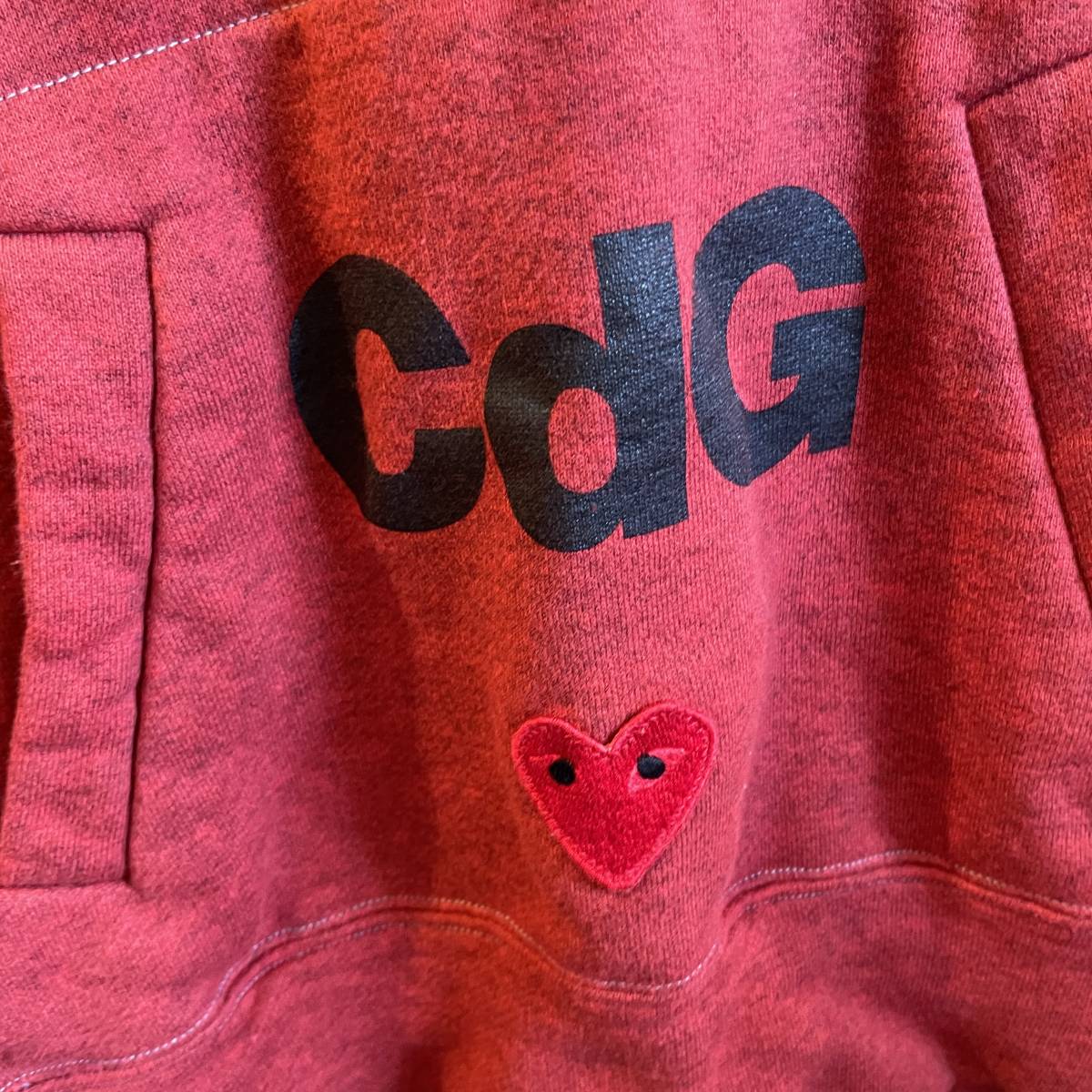 COMME des GARCONS コムデギャルソン PLAY パーカー スウェット フード レッド AD2020_画像2