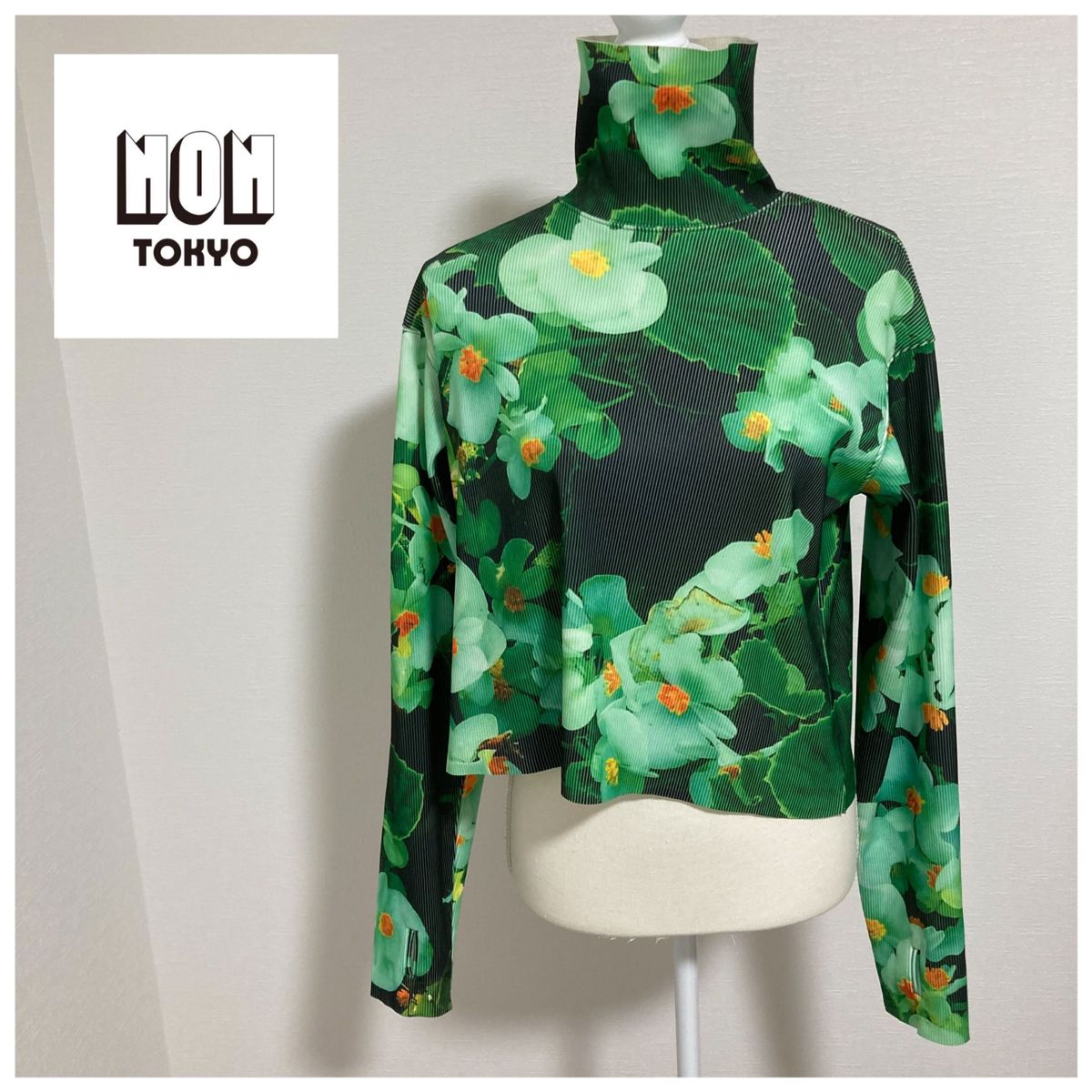 美品 NON TOKYO ノントーキョー リブハイネックトップス 花柄