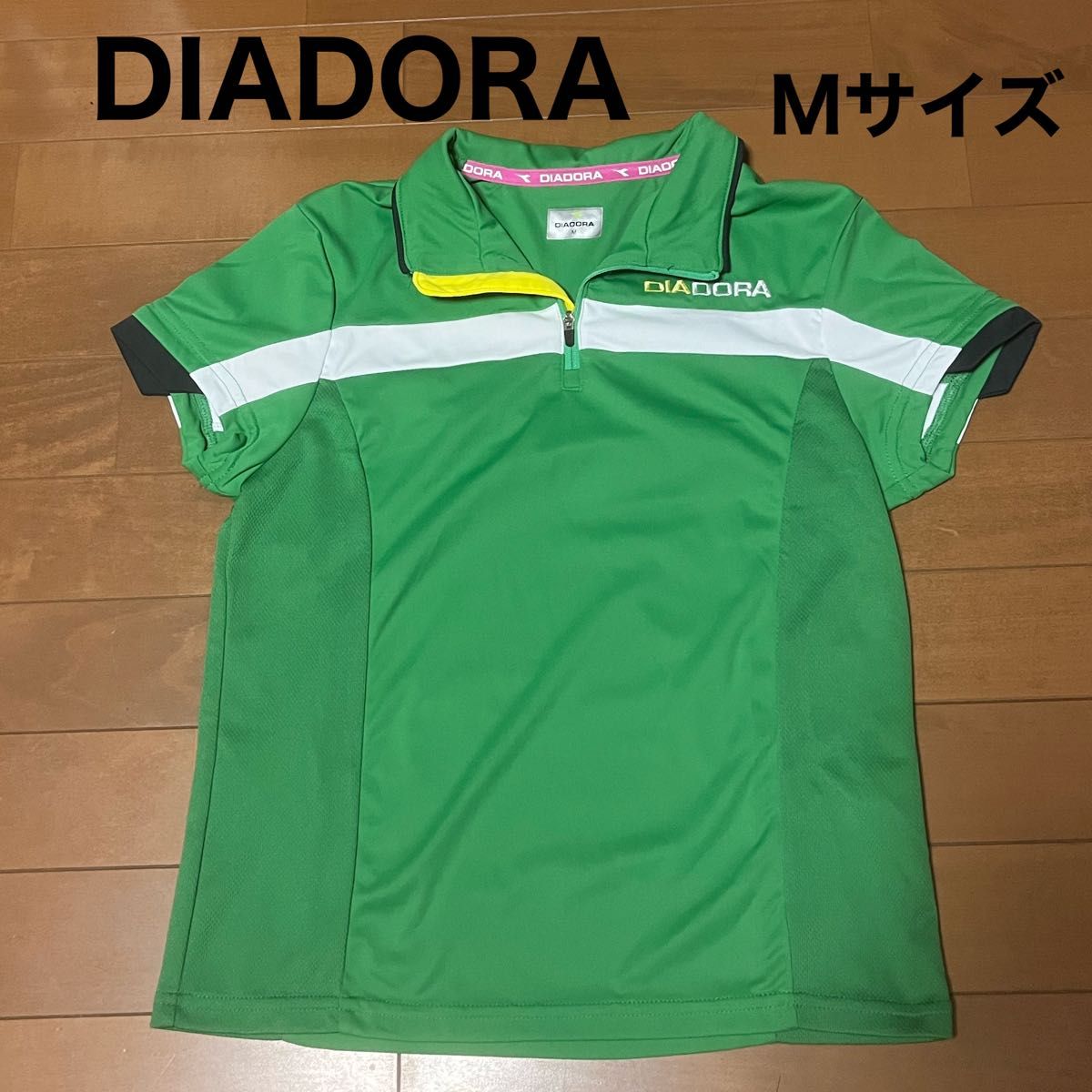 ディアドラ  半袖シャツ　襟付きテニスウェア スポーツシャツ レディース　Mサイズ  ハーフジップ