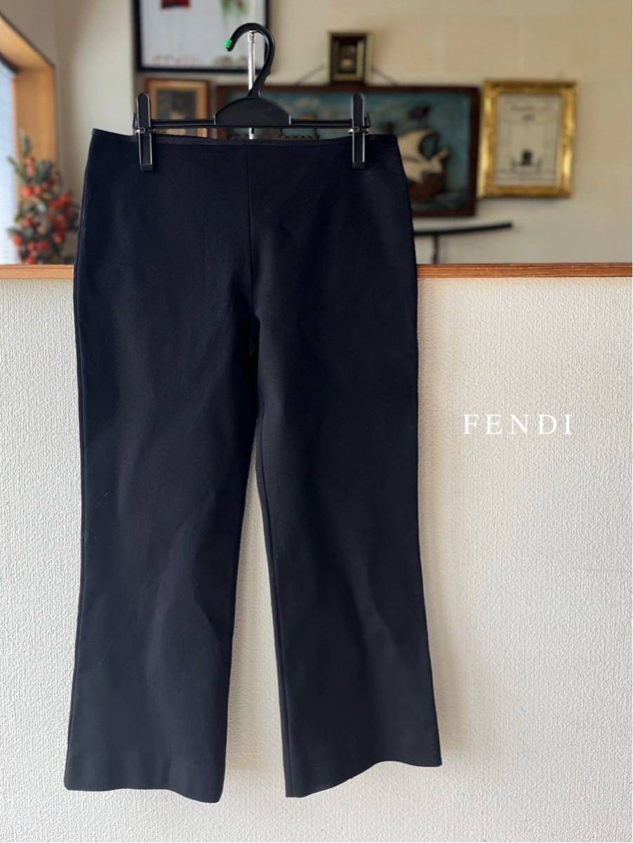 aps198 FENDI Fendi женский слаксы брюки черный 46 номер 