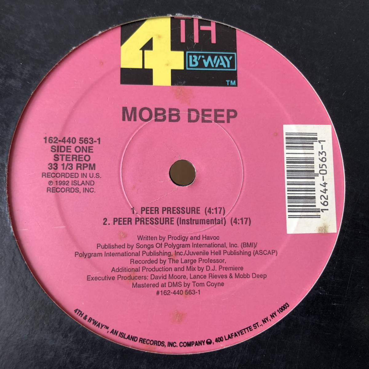 MOBB DEEP PEER PRESSURE 12~ 92 year Large Professor Dj Premier