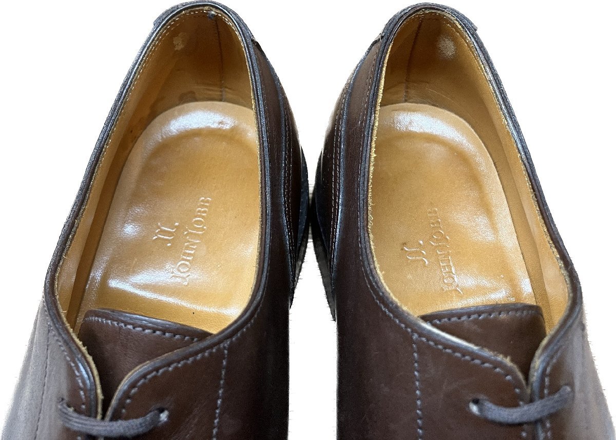 美品◆ジョンロブ レザーシューズ Uチップ シャンボード 8695ラスト メンズ 8.5E ブラウン JOHN LOBB【LA】の画像7