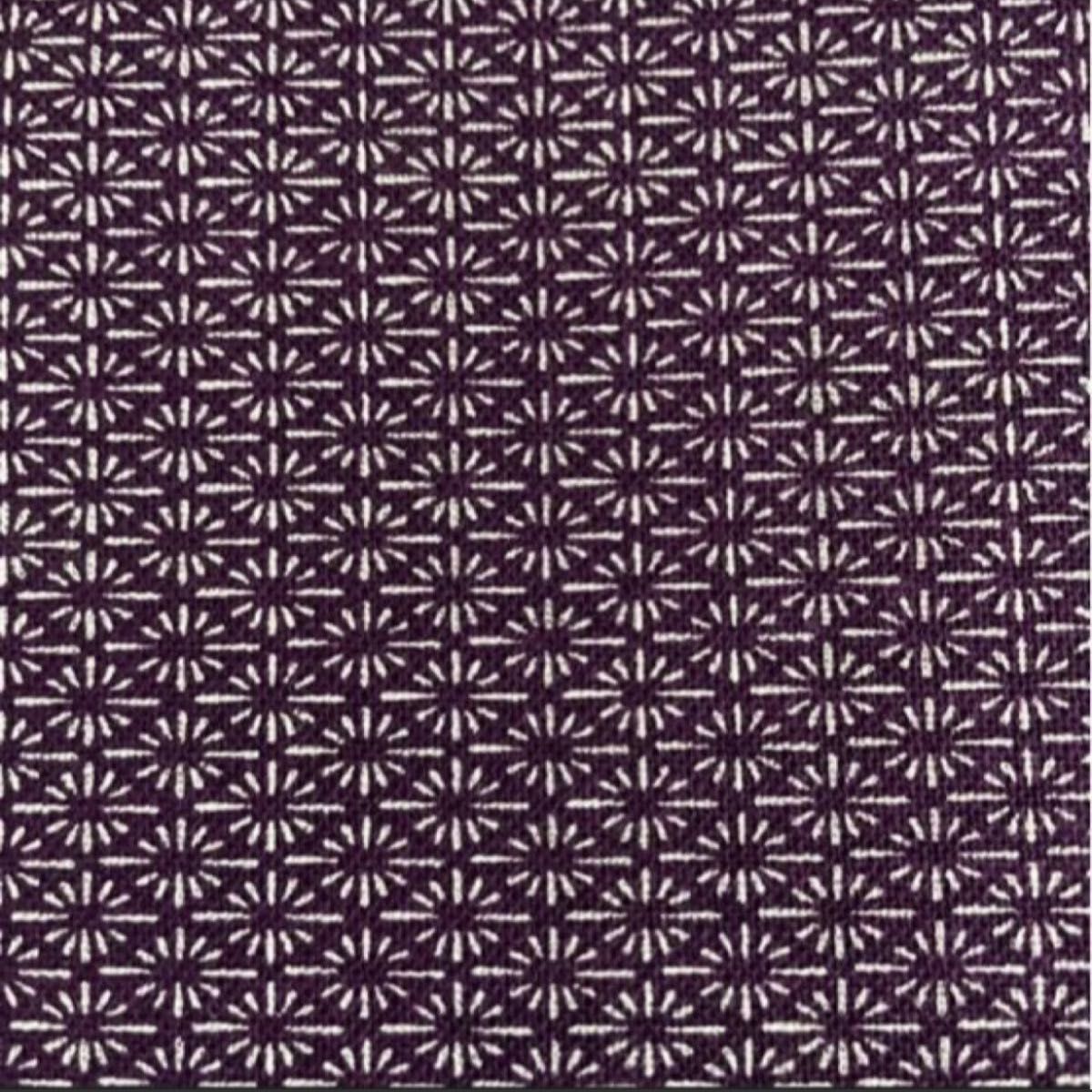 【sele】590  和柄　和モダン　花菱　紫　セブンベリー　ハギレ　生地幅×約1m  延長可能
