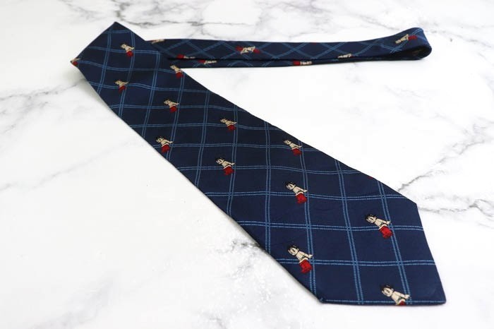  Astro Boy silk anime hand .. insect made in Japan brand necktie men's navy ASTRO BOY