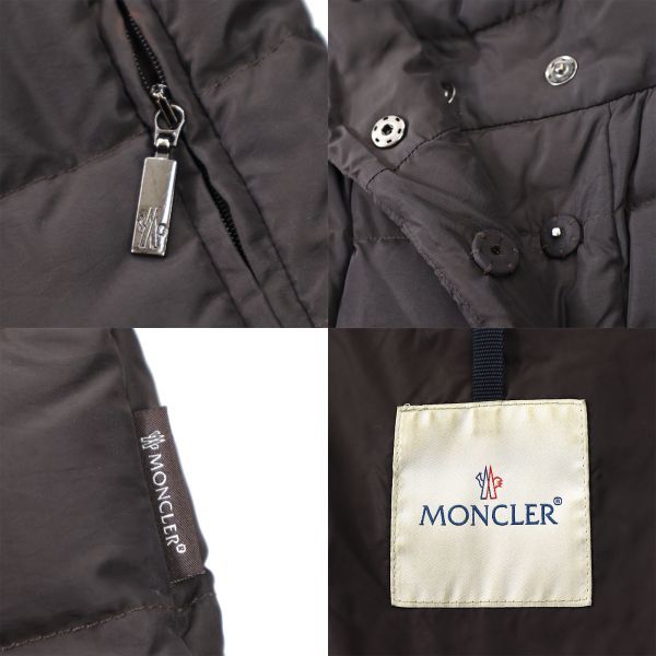 2-DK164 モンクレール MONCLER 国内正規品 ファー ダウンコート ブラウン 00 レディース_画像8