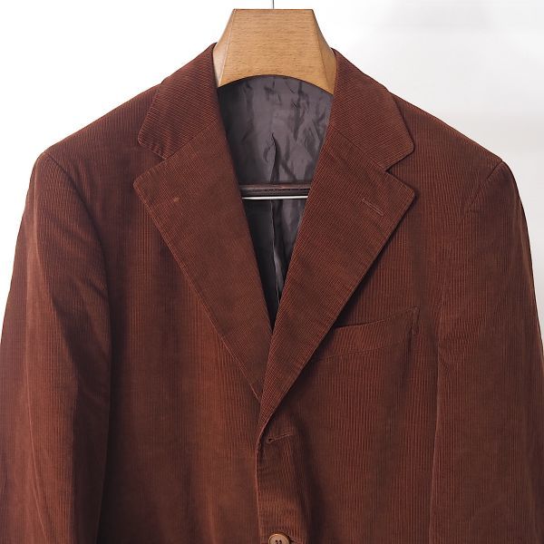 M3-YI129 エルメネジルドゼニア Ermenegildo Zegna コットン コーデュロイ ジャケット ブラウン 46 メンズ_画像2