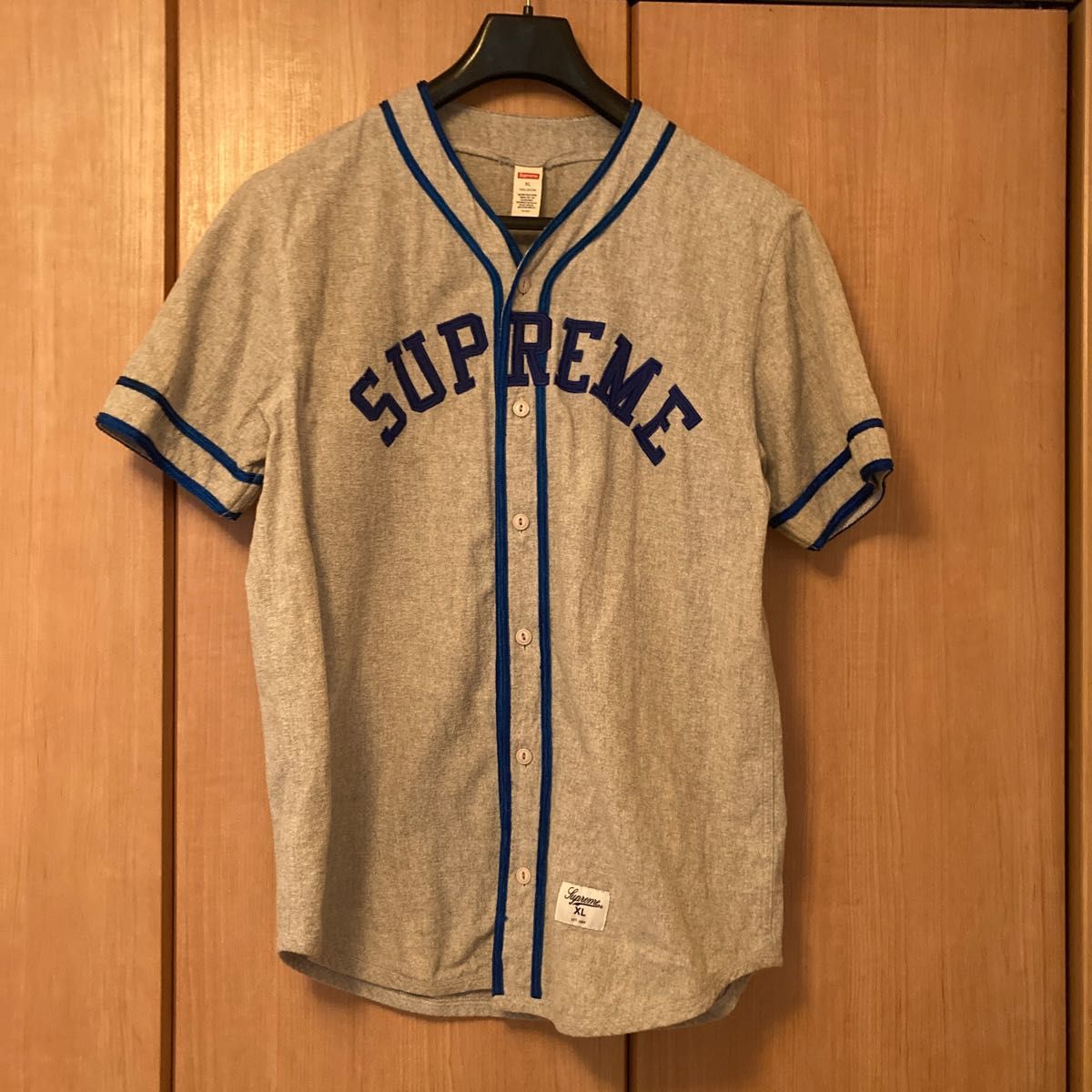 Buy Supreme Patches Denim Baseball Jersey 'Denim' - SS21KN39 DENIM