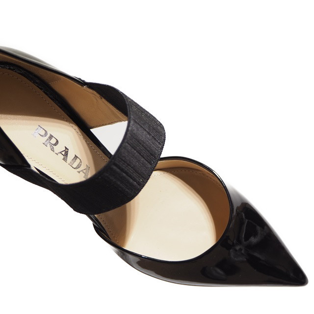 直営店に限定 エナメル ゴムストラップ プラダ○ 新品 H5856P ○PRADA
