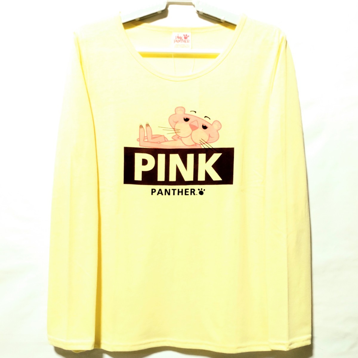 特価/未使用【サイズ=L】PINK PANTHER/ピンクパンサー/レディス/長袖/Tシャツ/胸囲=86～94cm/light.yellowの画像1