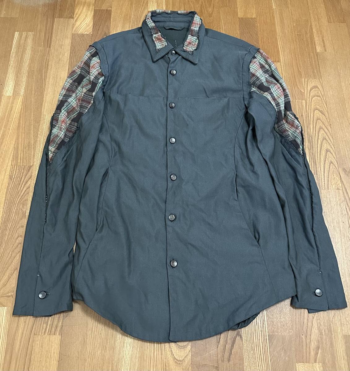 未使用品 19SS incarnation Olive × Plaid Crosscut Shirt Jacket / SIZE S (OLIVE/CHECK)