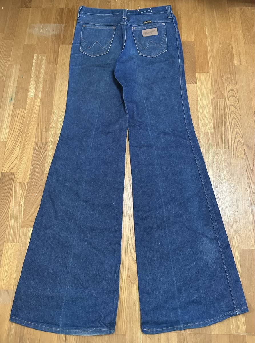 濃紺！ 希少斜めベル！！ 60's vintage Wrangler BLUE BELL ラングラー フレア ベルボトム デニム パンツ USA製 W32 L34_画像5