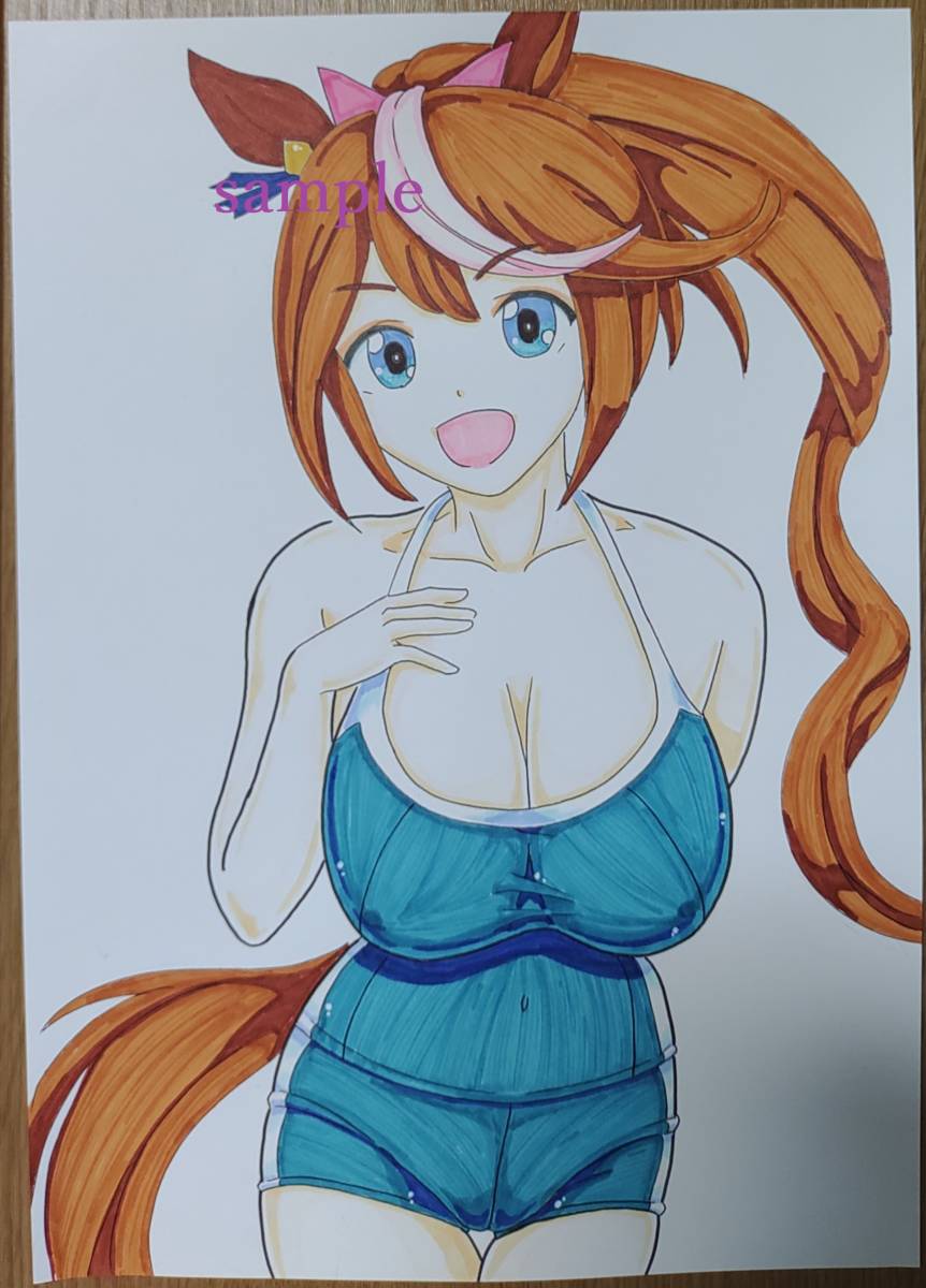  illustration including in a package OK horse .pliti Dubey Toukaiteio school swimsuit /sk water same person hand-drawn illustrations fan art Fan Art Uma Musume