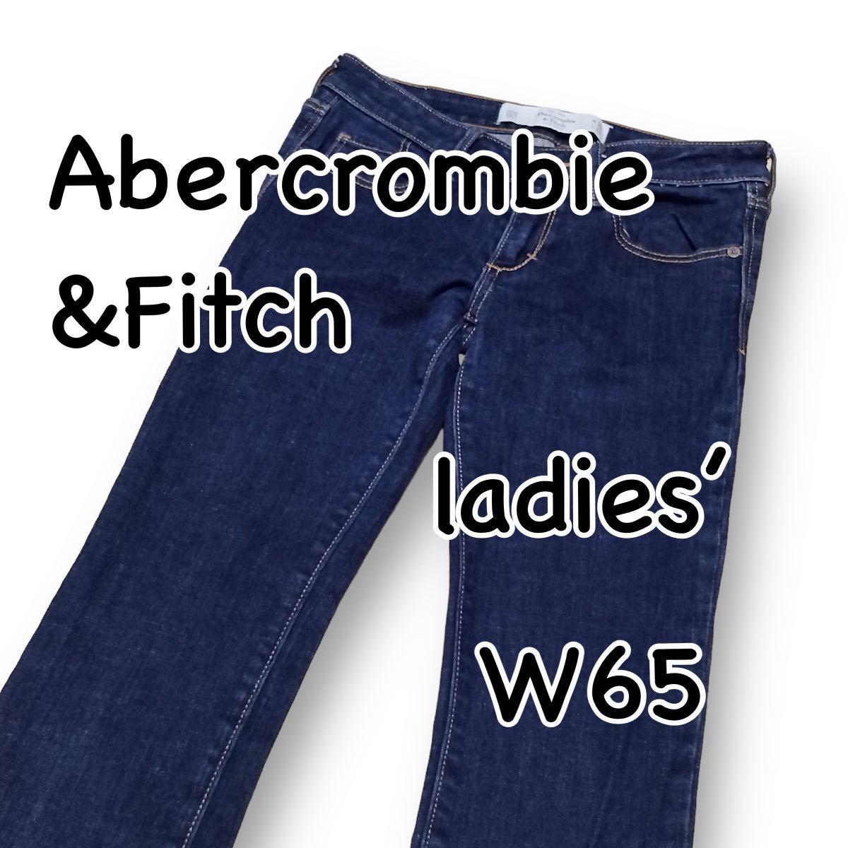 Abercrombie&Fitch アバクロ THE A＆F BOOT W24 ウエスト65cm 濃紺 フレア ストレッチ レディース ジーンズ デニム M1940