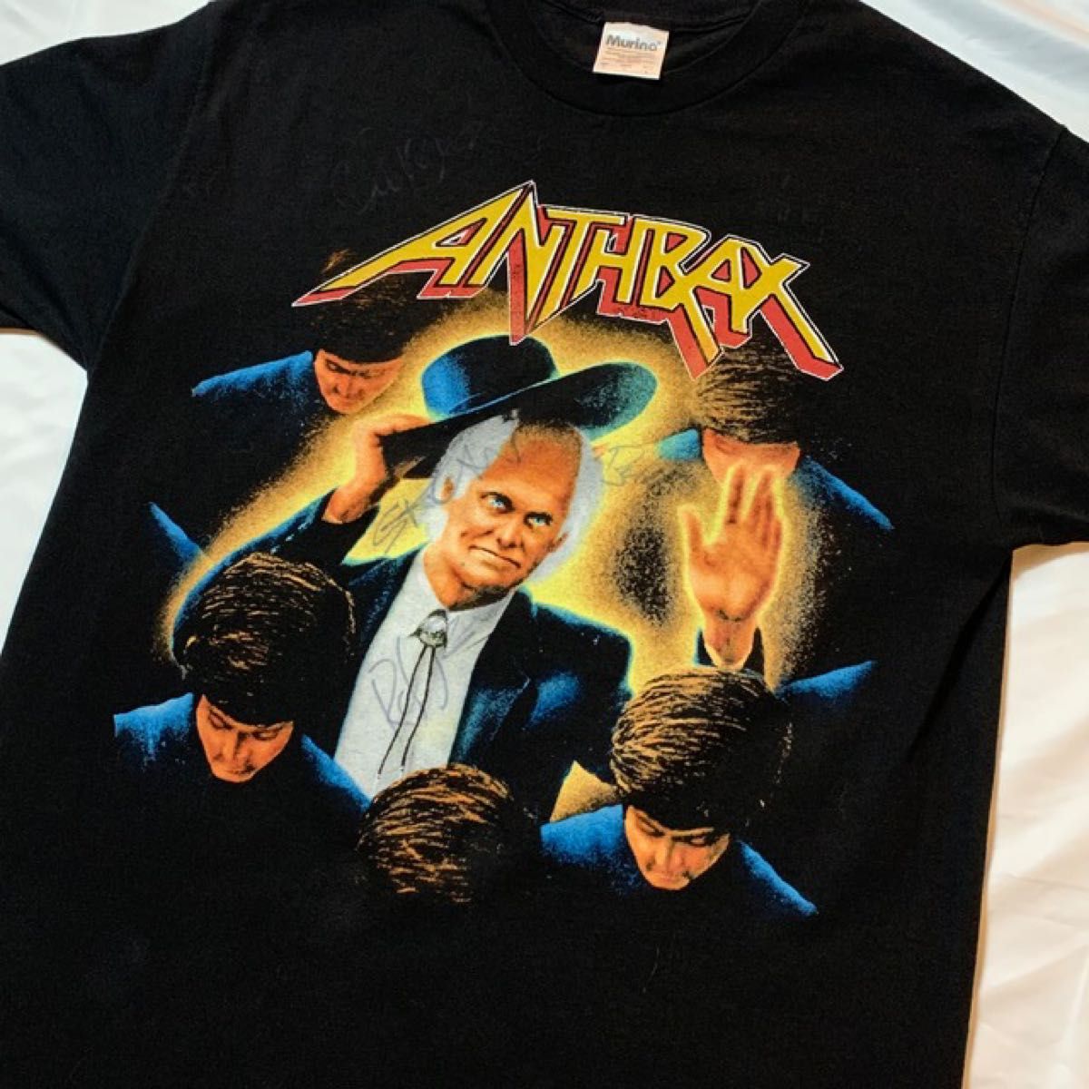 メンバーサイン入り！anthrax【アンスラックス】激レア バンドTシャツ