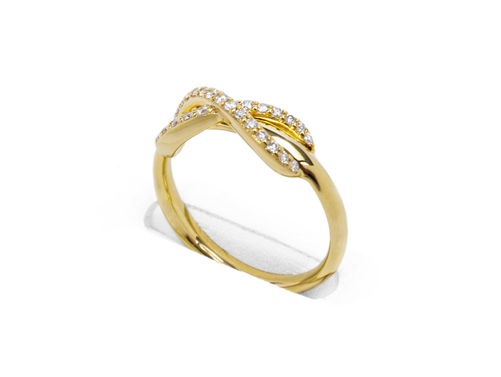 ティファニー Tiffany インフィニティリング Infinity Ring K18YG / ダイヤモンド 9号 Used【送料無料】